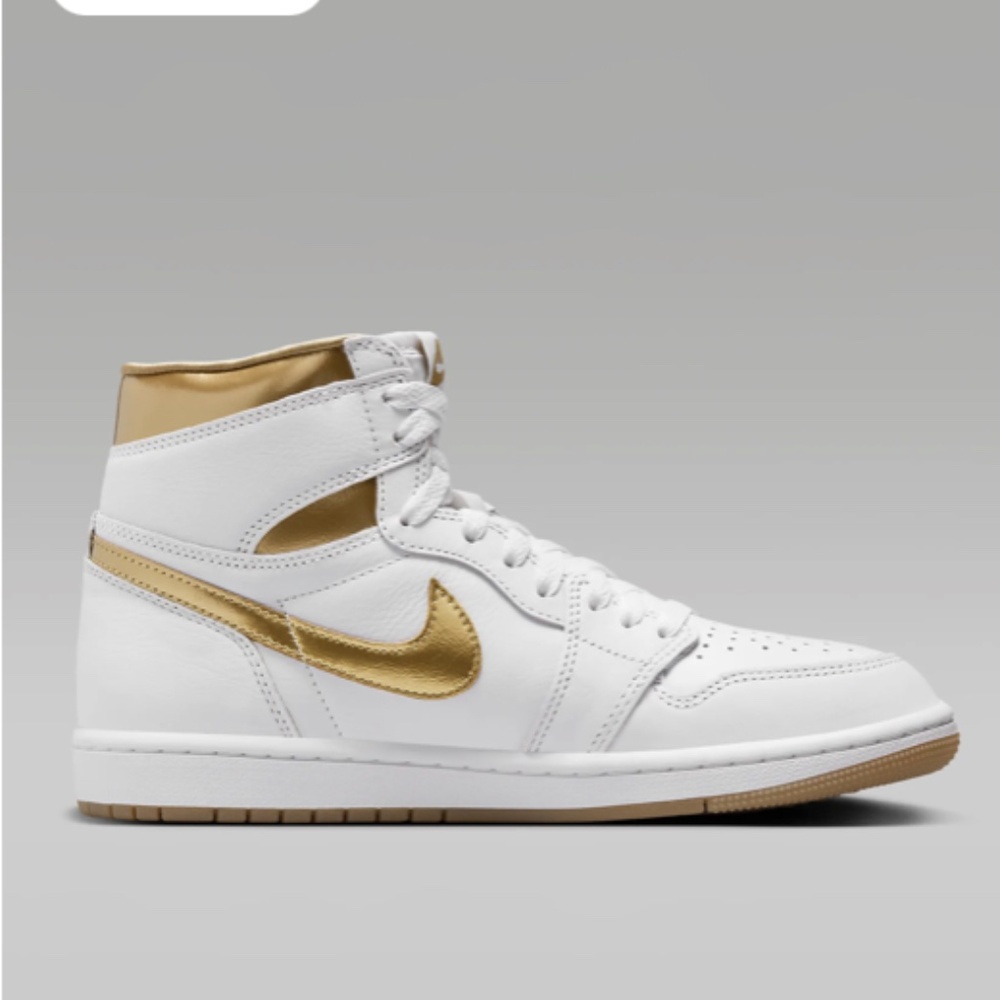 NIB Air Jordan 1 Retro High OG "White & Gold" Sz 9.5 - Picture 3 of 10